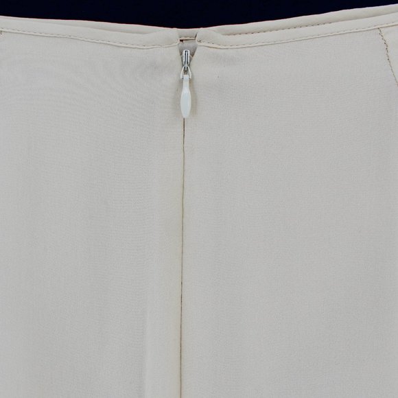 Gary Graham Cream 100% Silk Skirt Pleated Scalloped Hem Hand finished 30" waist - Picture 4 of 10